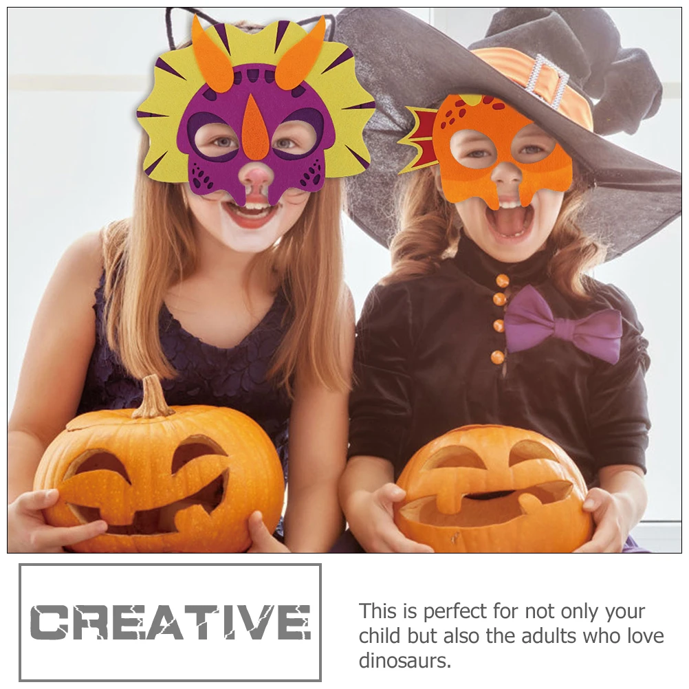15 pçs máscaras de dinossauro brinquedos de feltro seguro halloween carnaval festa suprimentos decorações de aniversário crianças adultos dinossauros