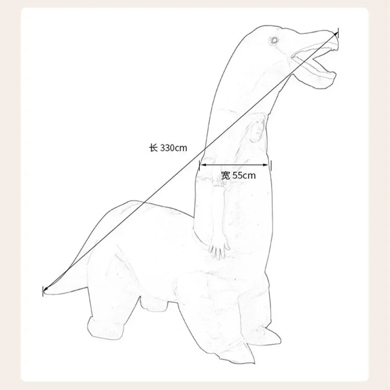 2024 nowy nadmuchiwany kostium dinozaura dla dorosłych Diplodocus Dino kostium wysadzić kostiumy na Halloween dla dorosłych wysokość 150-190 cm