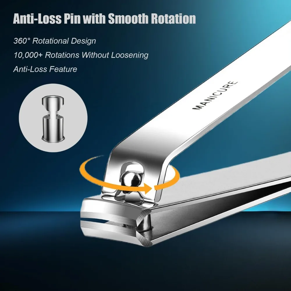 4 Pieces Professional Nail Clippers Set with Case High Carbon Steel Blades for Hard Nails Sharp Portable Manicure Pedicure Tool for Men Women Great Christmas Gift Stocking Stuffer view 2