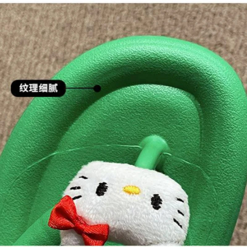 Sanrio Hello Kitty Flip Flops Slipper Sandal Beach Style Summer Rubber KT Cat Cartoon Casual Lightweight EVA Non-slip Slipper