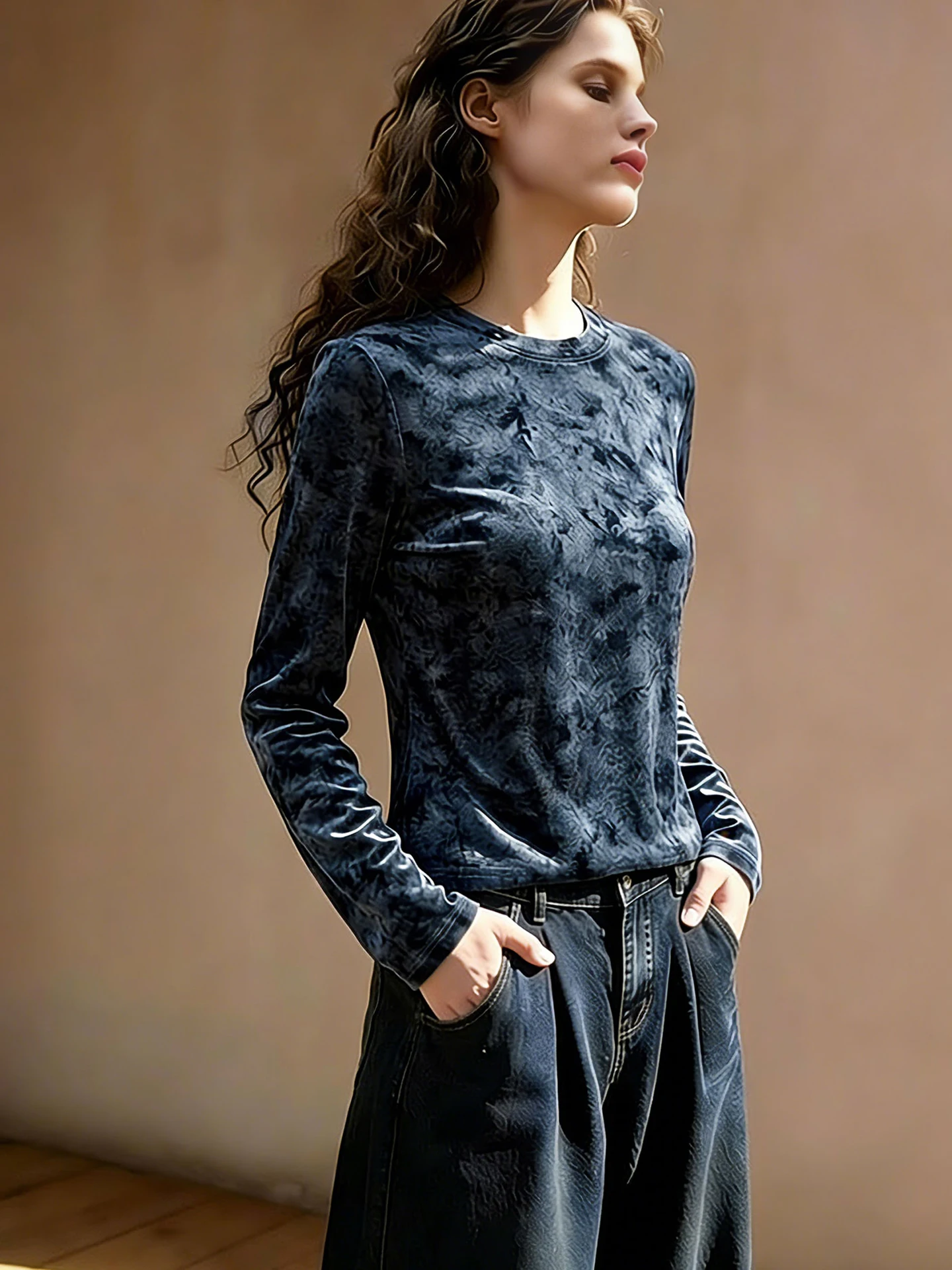 Fashionable Long Sleeve Base Shirt Korean Style Casual Versatile T-Shirt Design Sensation Slimming Top for Spring Summer