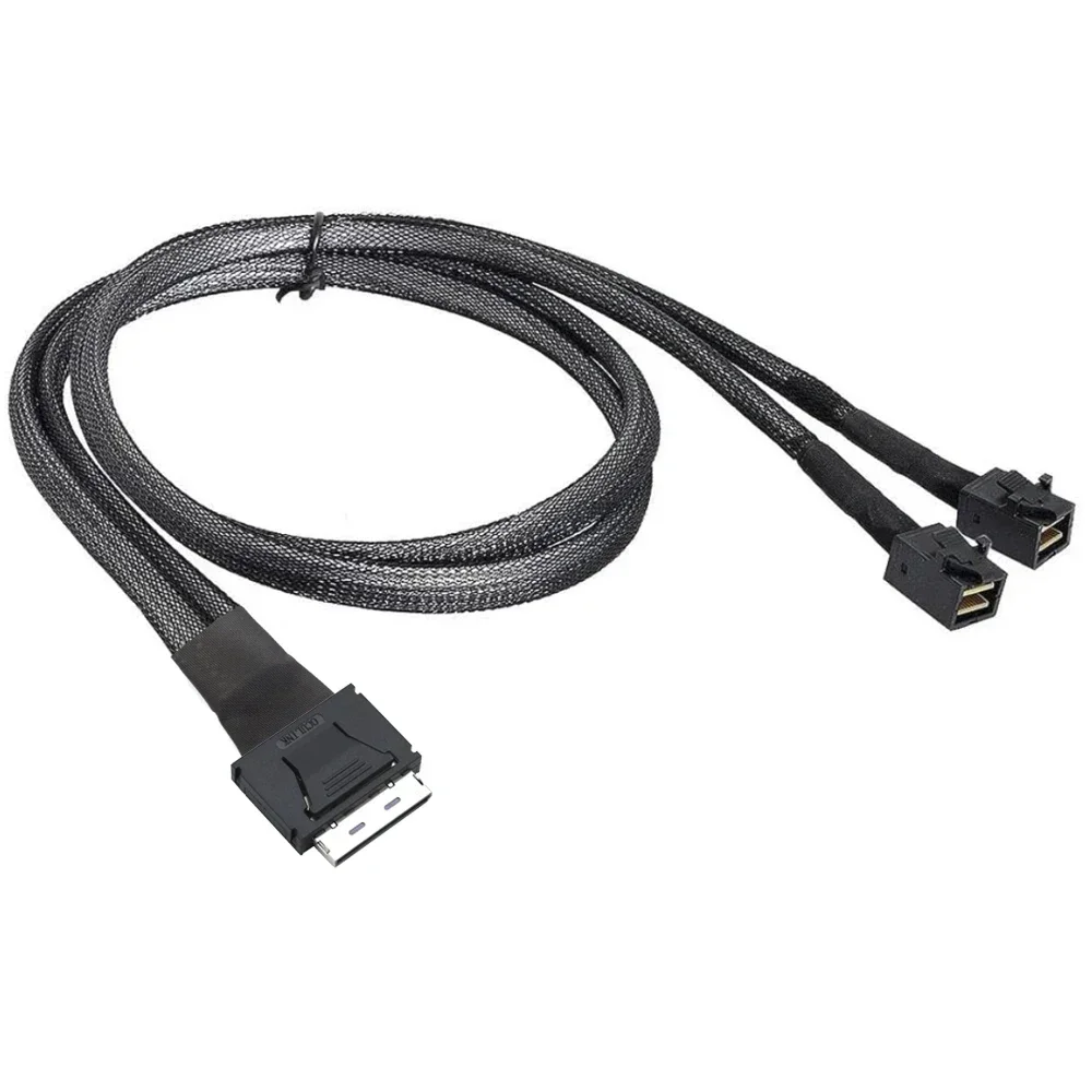 Premium Quality Oculink PCIe SFF-8611 8I to Dual 8I SAS SFF-8643 Cable for Servers