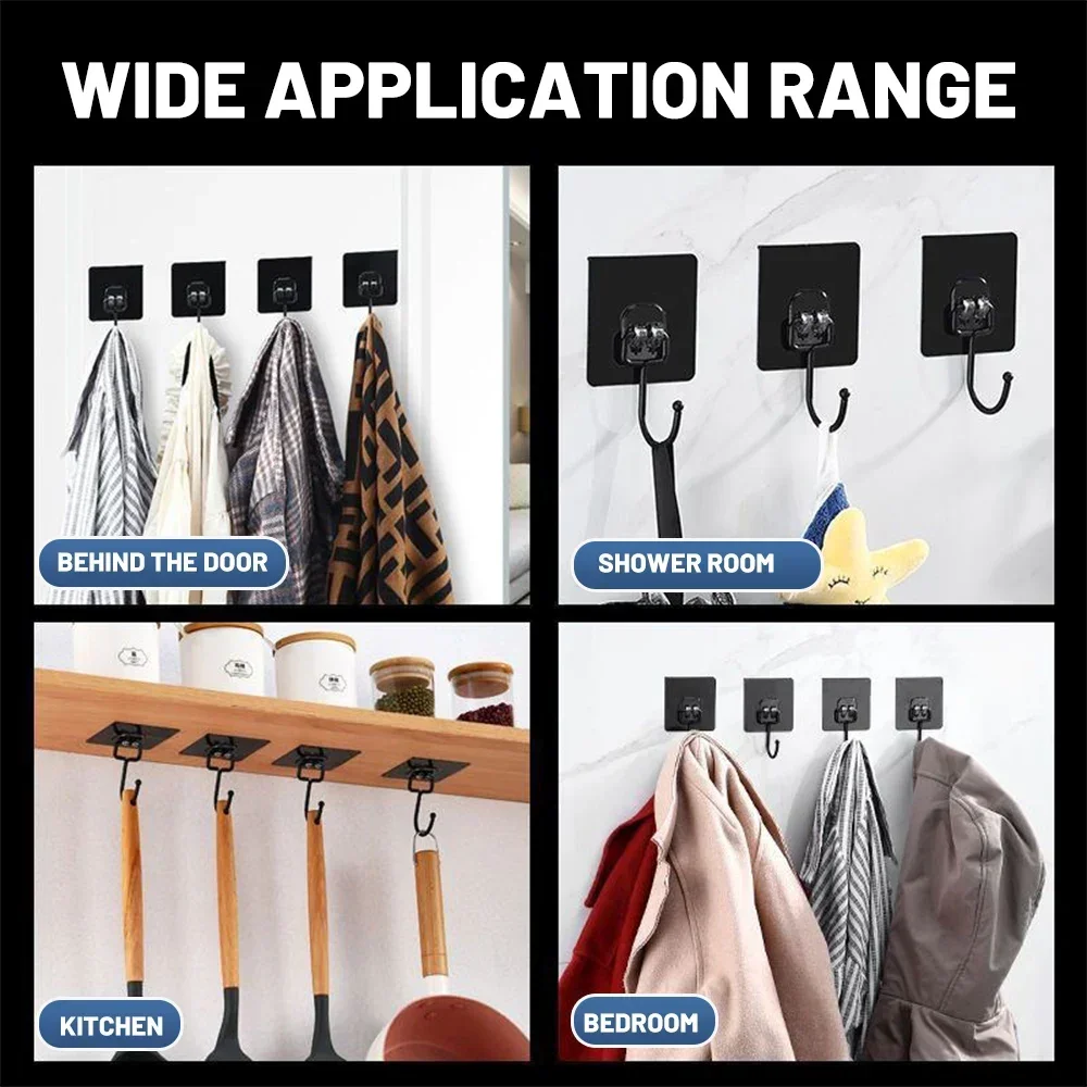 30/1Pcs Self Adhesive Hooks Multi-Purpose Door Wall Hanging Hook Kitchen Bathroom Storage Strong Sticky Hooks Towel Coat Holders