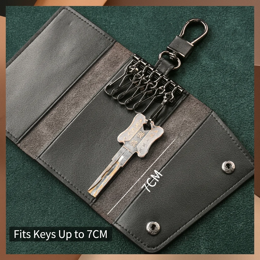 Leather Key Case Waterproof Key Holder Suede Key Wallet Lightweight For Shopping Daily Commuting Casual Outings