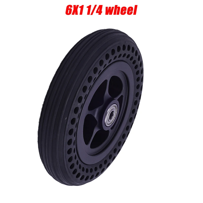 Universal 6x1 1/4 Solid Scooter Tire Fits 6-Inch Front Wheels Honeycomb Non-Inflatable All-Wheel