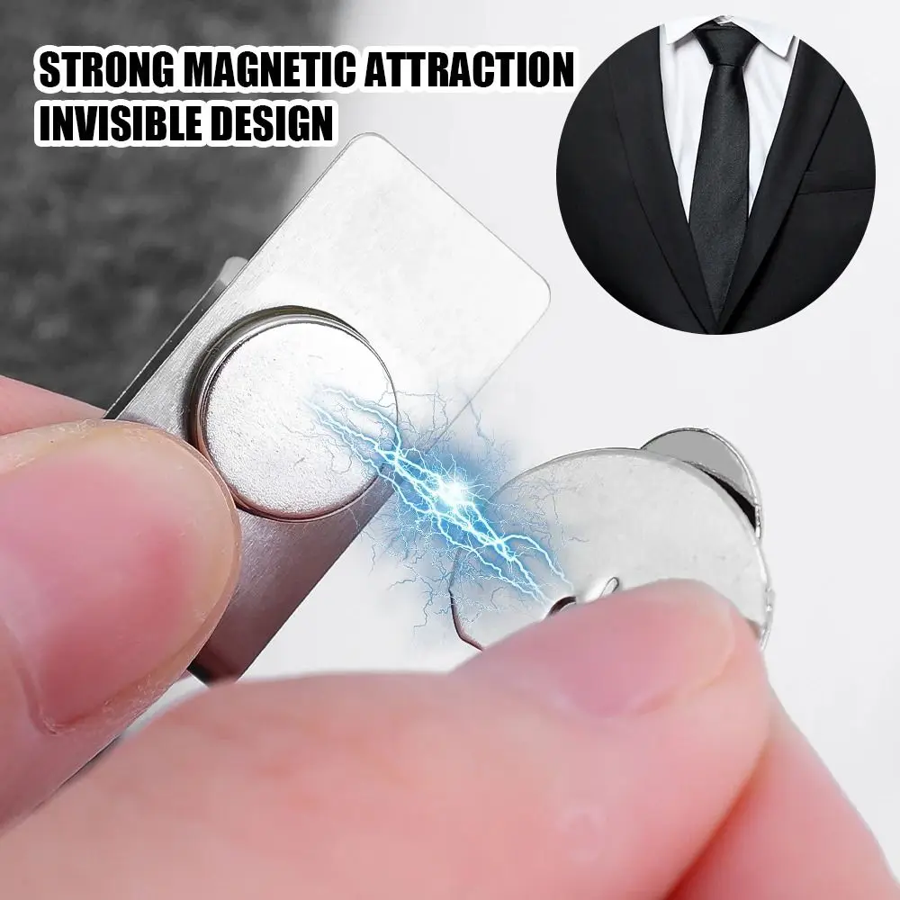 Magnetic Invisible Tie Clip Automatic Fixing Buckle Anti-wrinkle Anti-swing Tie Holder Clips For Men Necktie Collar  Clasp