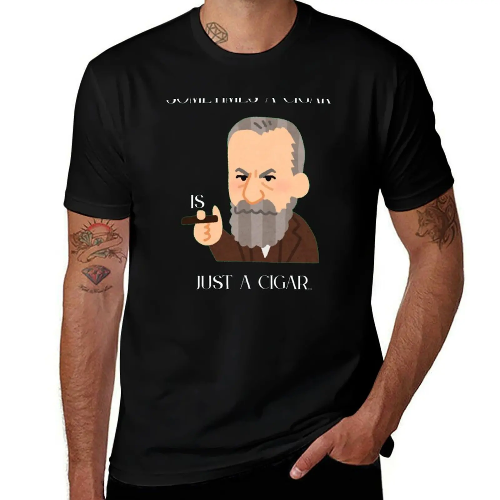 

“Sometimes a cigar is just a cigar…” Quote from Sigmund Freund with his graphic image T-Shirt anime figures tee shirts for men