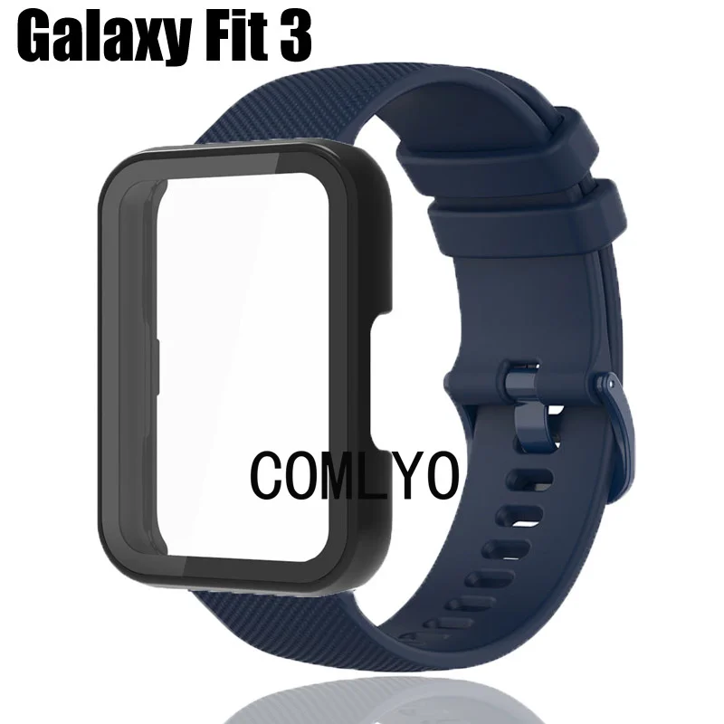 

Cases + BAND For Samsung Galaxy Fit 3 Strap Smart watch Case Protector Full Cover Bumper Silicone Sports Wristband Bracelet Band