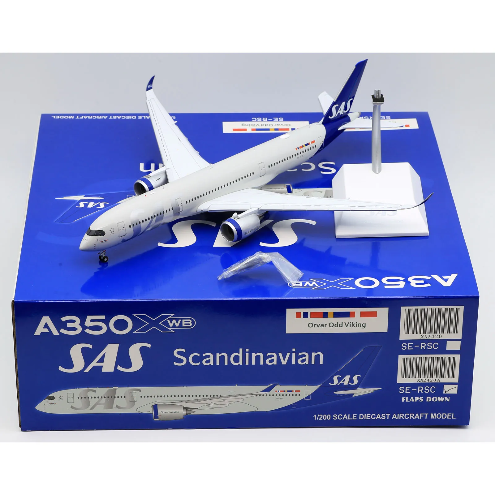 

XX2420A Alloy Collectible Plane Gift JC Wings 1:200 SAS StarAlliance Airbus A350-900XWB Diecast Aircraft Model SE-RSC Flaps Down