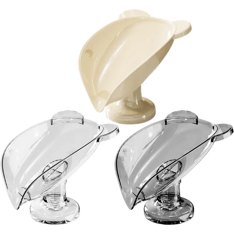 Drain suction cup soap dish No-drilling Removable Self Draining Soap Holder Household light luxury soap box storage rack