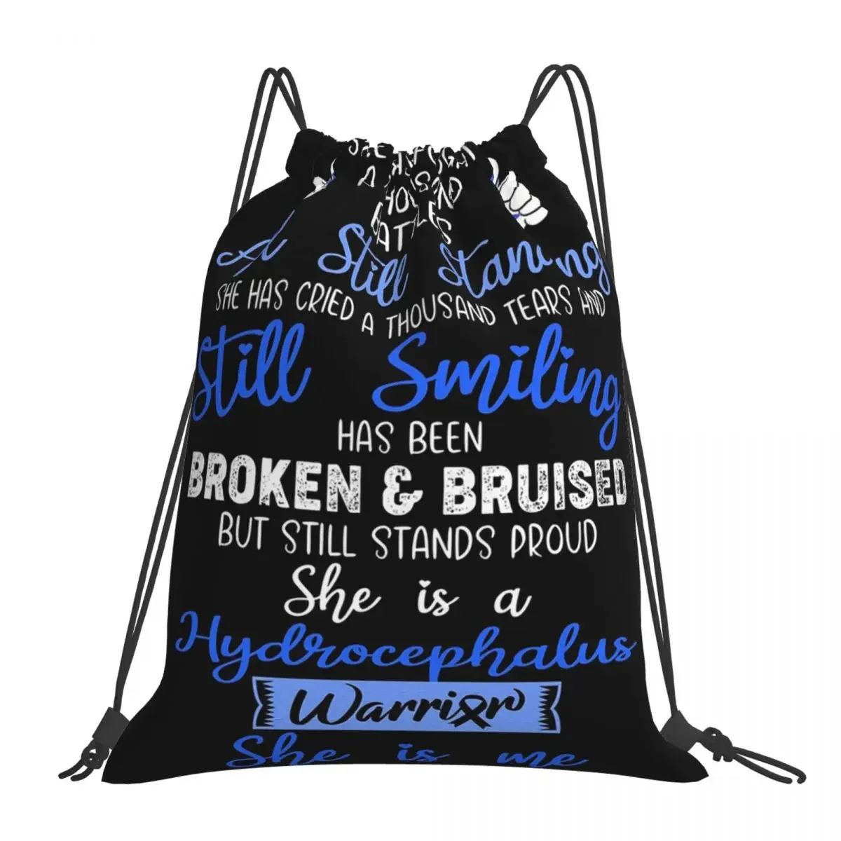 Hydrocephalus  SHE IS ME - Support Hydrocephalus Fighter Gifts Backpacks Drawstring Bags Sundries Bag Book Bags