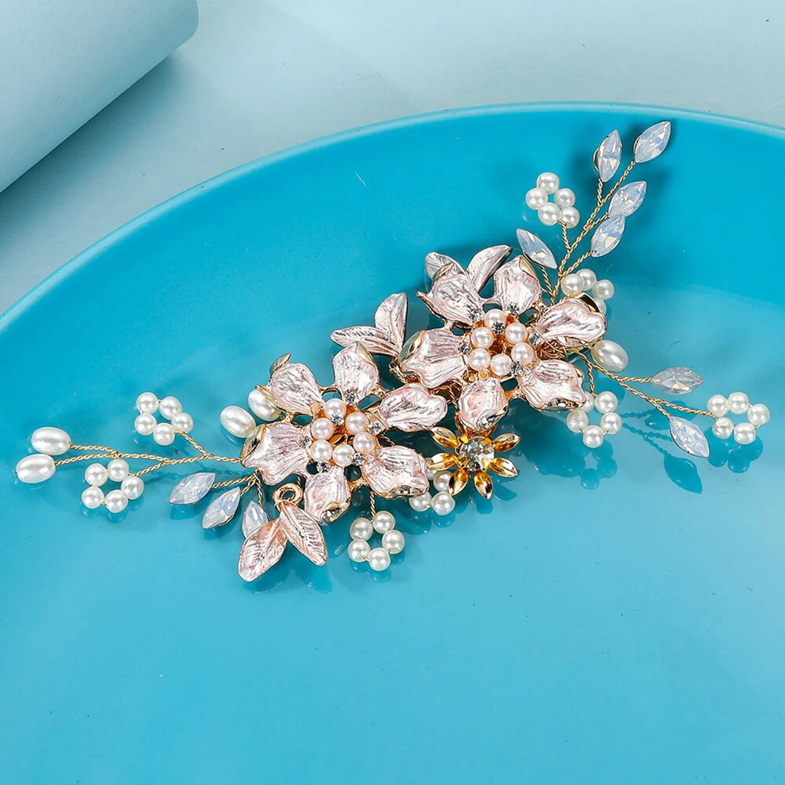 

Flower Hair Clips Hair Jewelry Rhinestones Pearl Hairpin Headwear for Hair DIY Accessory Hair Styling Bride Headpiece Gift