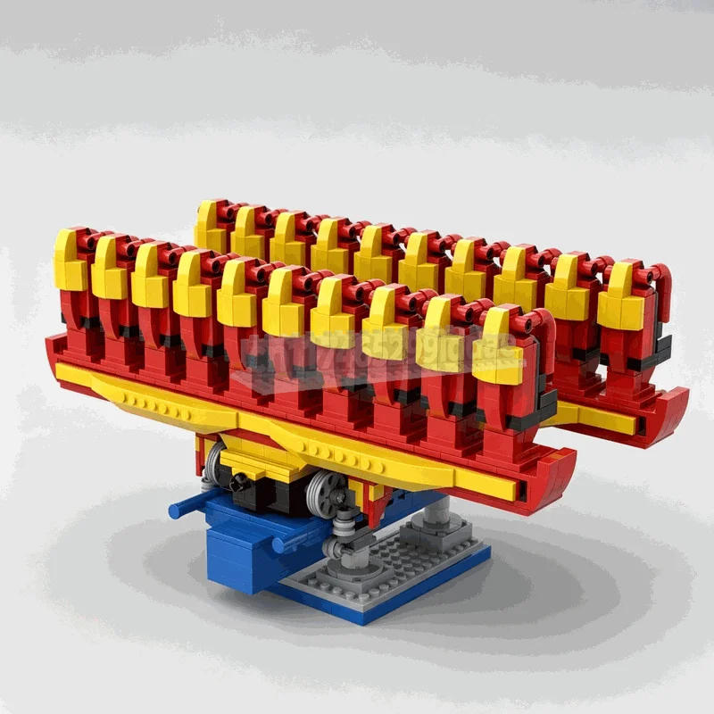 2538PCS Red Dive Coaster Train Building Blocks Amusement Park Ride Vehicle Model DIY Assembly Creative Display Collection Gift