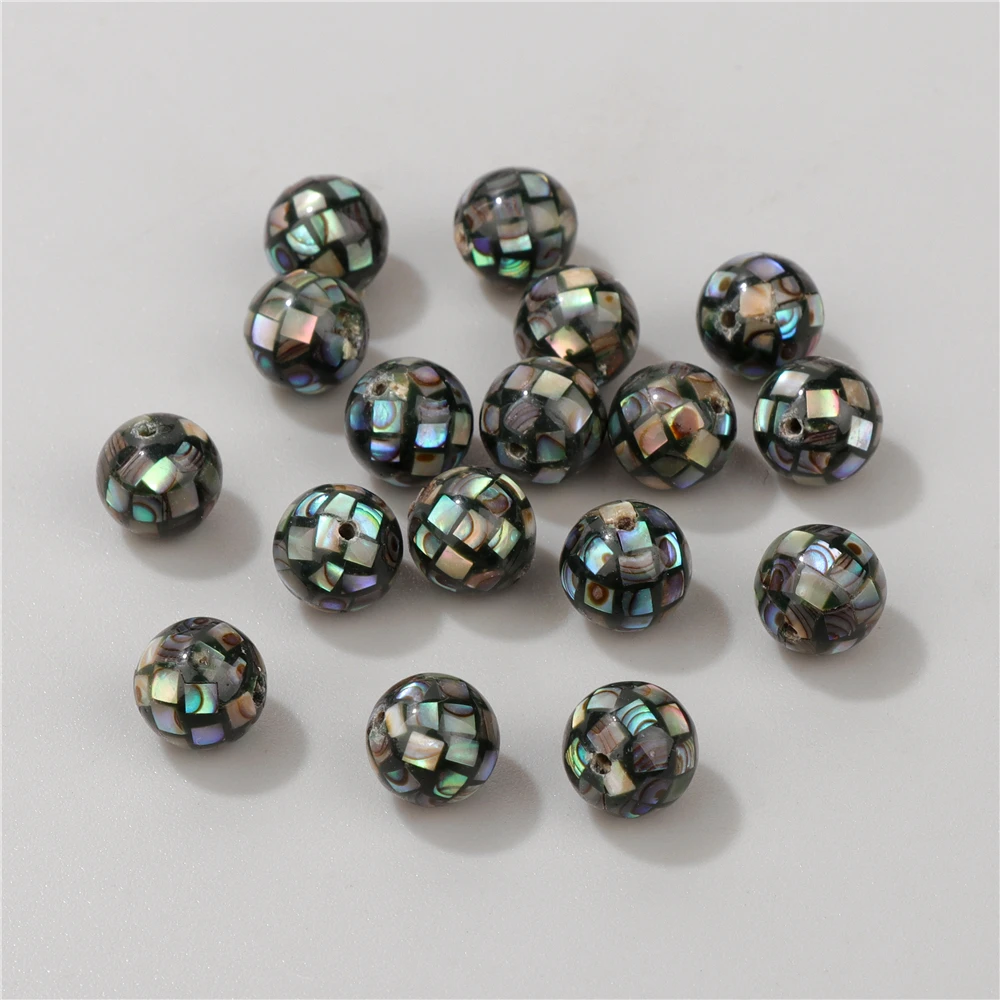 Faceted Natural Shell Beads 8mm Round Mosaic Ball Shell Mother Of  Pearl Shell Beads For Jewelry Making DIY Necklace Bracelet