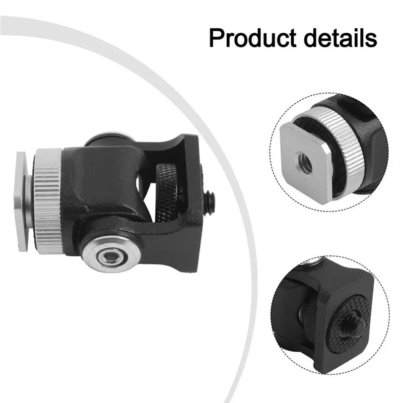 A52T Mini Ball Head Adapter Portable Hot Shoe Mount Tools Flash Camera Accessories Adjustable Angle Photography DSLR