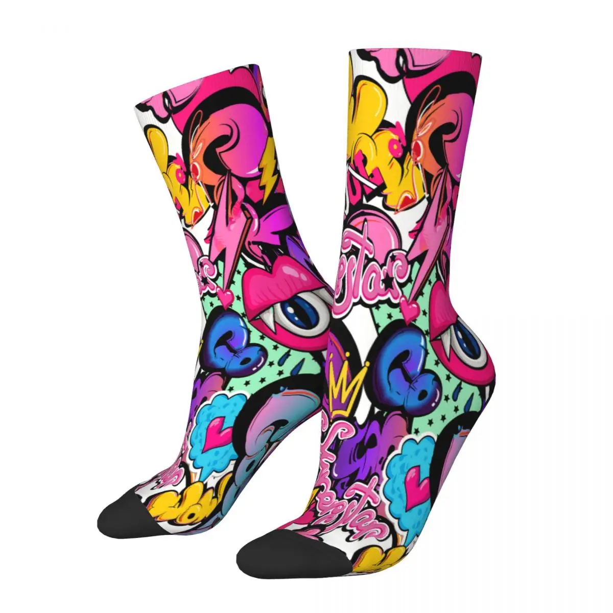 Graffiti Text Comics Sign Elements Graffiti Art Pattern Socks Male Mens Women Spring Stockings Printed