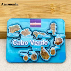 Cabo Verde Fridge Magnets Photo Wall Gifts 3D Color Wooden Magnetic Refrigerator Sticker Home Decoration World Travel Souvenir