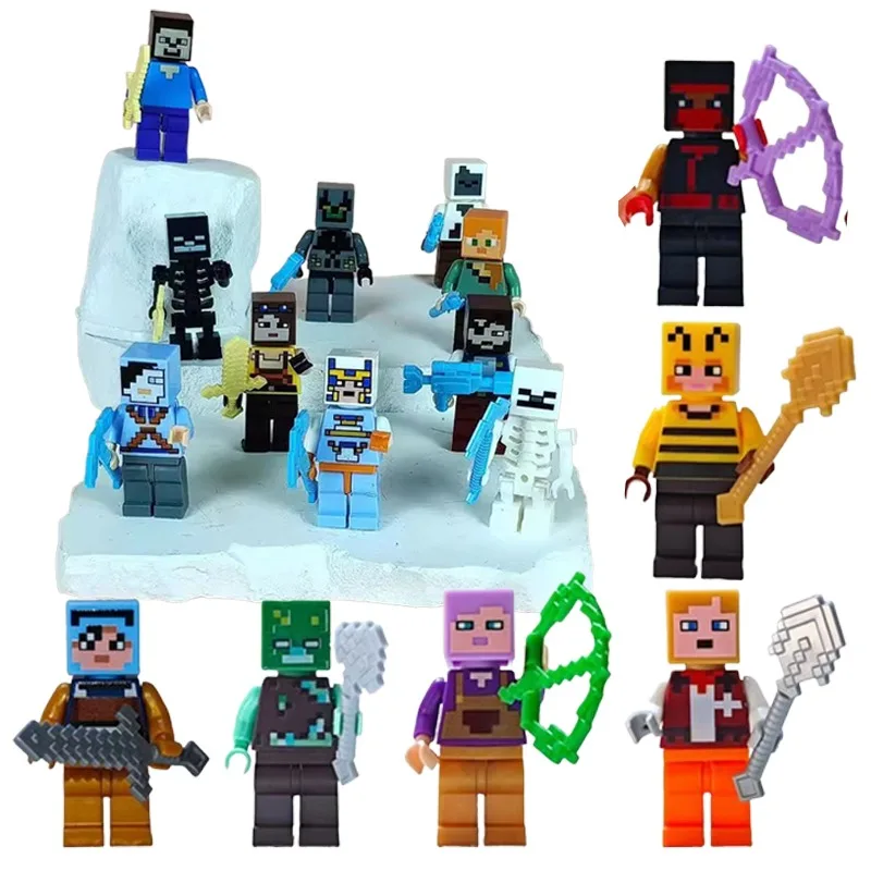 10 قطعة Minecraft تجميعها نموذج الحلي مجموعة للأطفال عمل الشكل لعبة DIY بها بنفسك لعب الأولاد الكرتون الطرفية هدايا عيد الميلاد