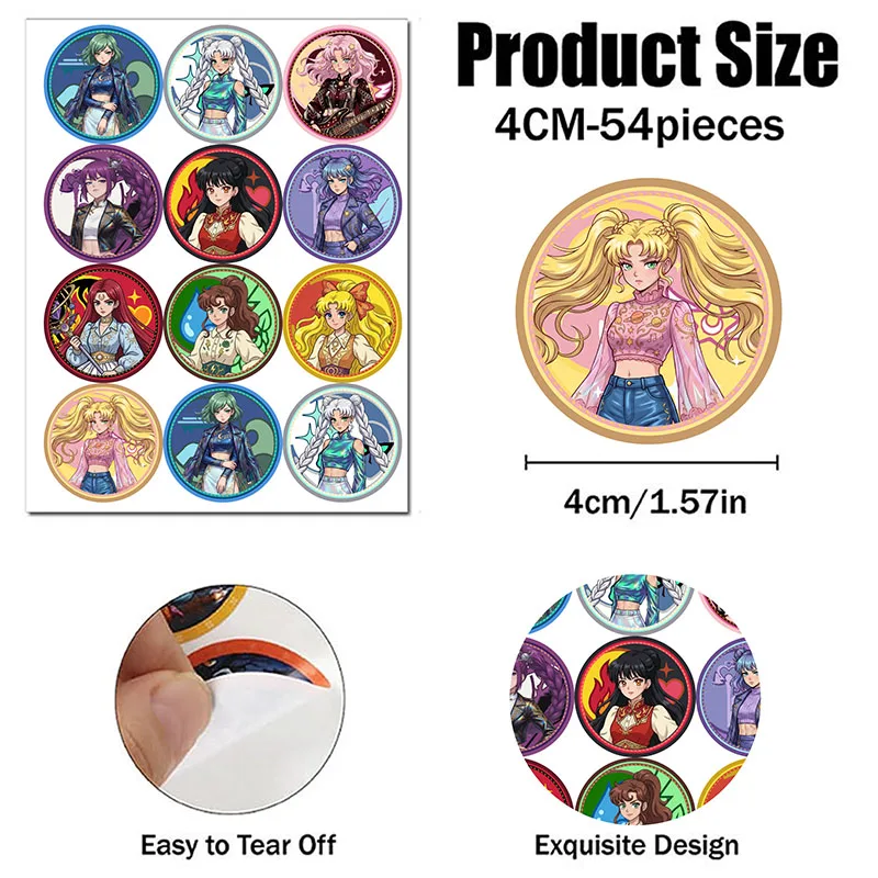 Bunte Sailor Moon Themen-Pappteller, Becher und Strohhalme im Cartoon-Stil für Familienfeiern, Geburtstagspartys und Geschenksets – Detail 8