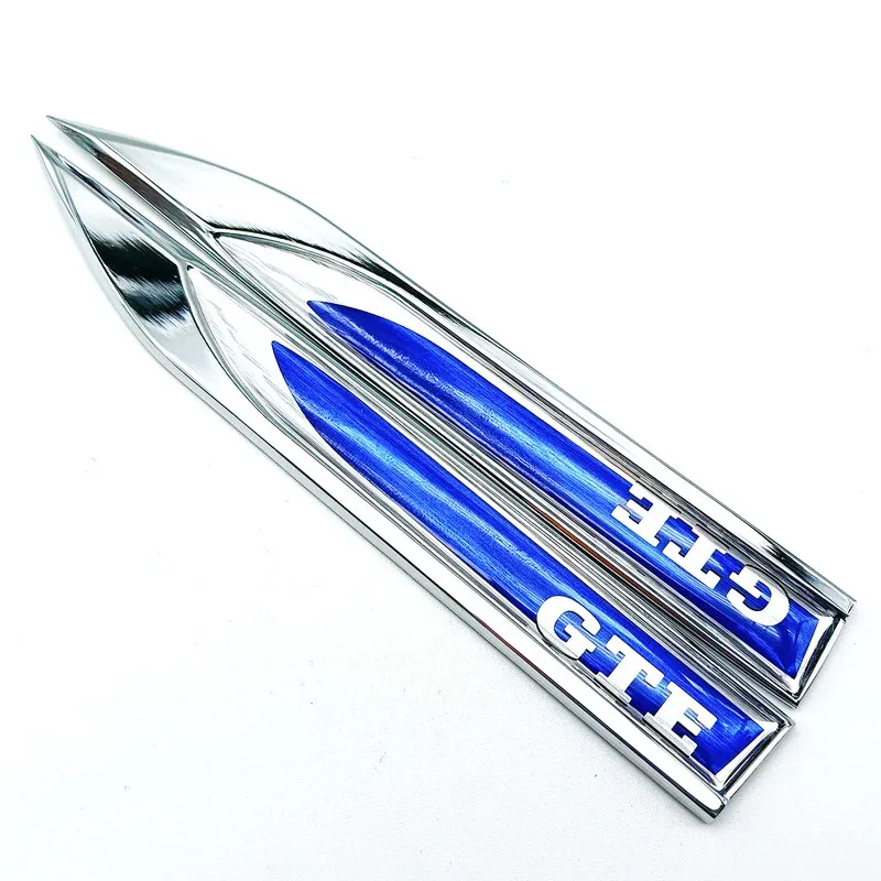 2Pcs 3D Metal Blue Logo GTE Emblem Car Fender Badge For Volkswagen Golf GTE MK7 7 7.5 8 Passat B8 GTE Sticker Accessories