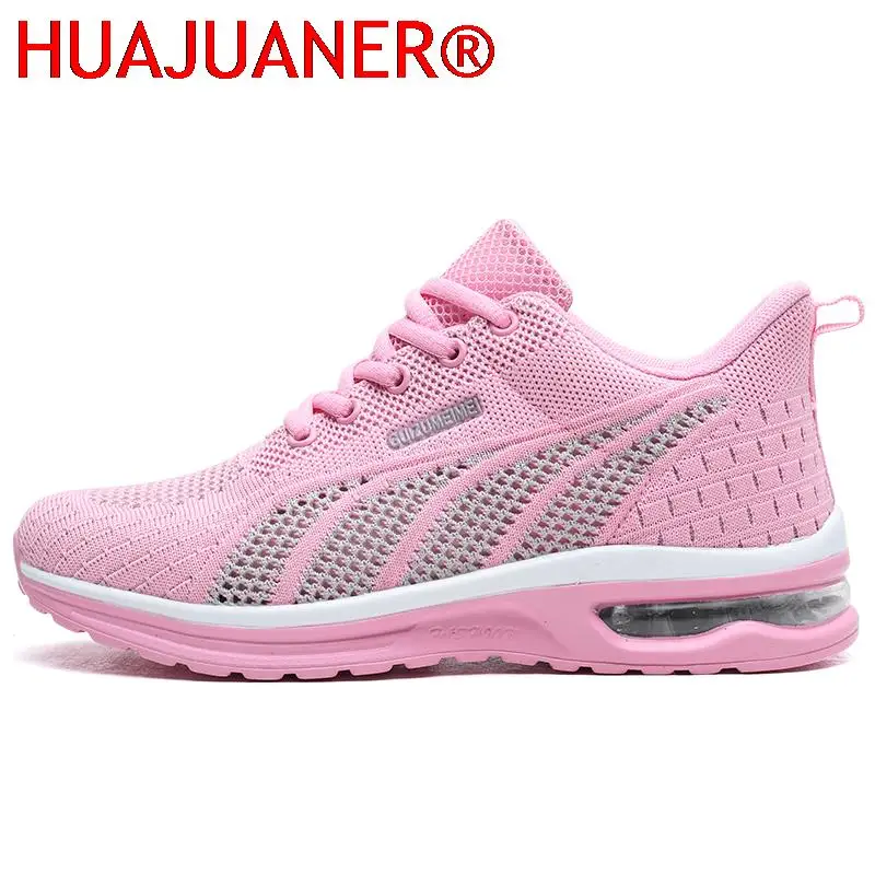 New Running Shoes Ladies Breathable Sneakers Summer Light Mesh Air Cushion Women's Sports Shoes Outdoor Lace Up Training Shoes