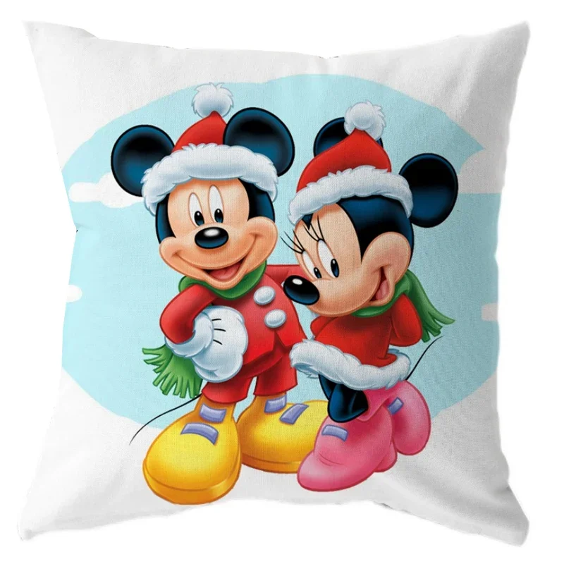 Disney Minnie Mickey Mouse Pillow Case Children Baby Girl Couple Cushion Cover Throw For Sofa Car Christmas Gift 40x40cm