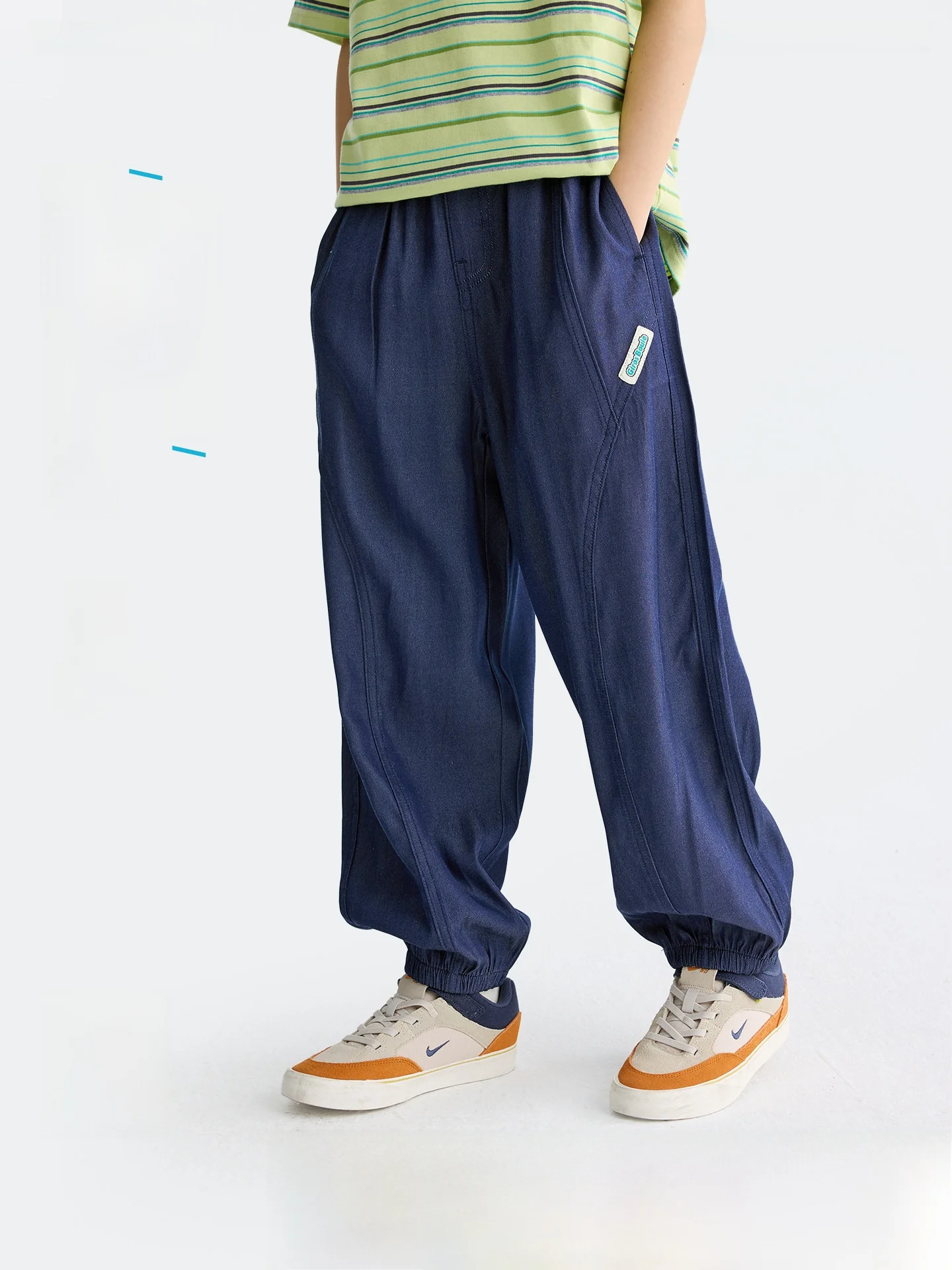 Purrfect Diary - Pantalones vaqueros de verano para niños, informales, con cintura elástica, largos, holgados, resistentes al...