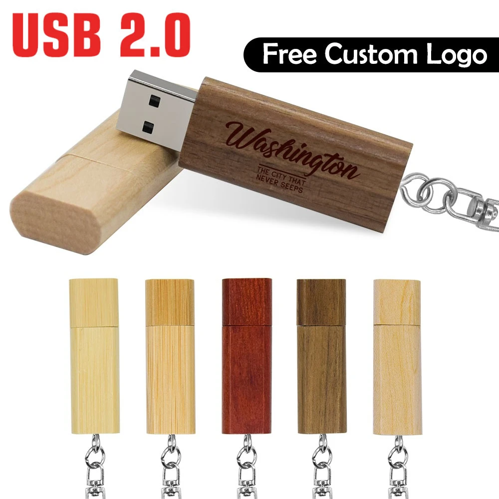 

Free Logo Wooden bamboo redwood USB 2.0 Flash Drive Pendrive Memory Stick 4GB 8GB 16GB 32GB 64GB 128GB chain U Disk Wedding Gift
