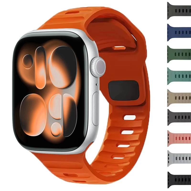 Silikonarmband für Apple Watch Ultra 2 3 Band 49 mm 44 mm 45 mm 46 mm 41 mm S10 42 mm Armband iwatch Serie 11/10/9/8/7/6 Armband