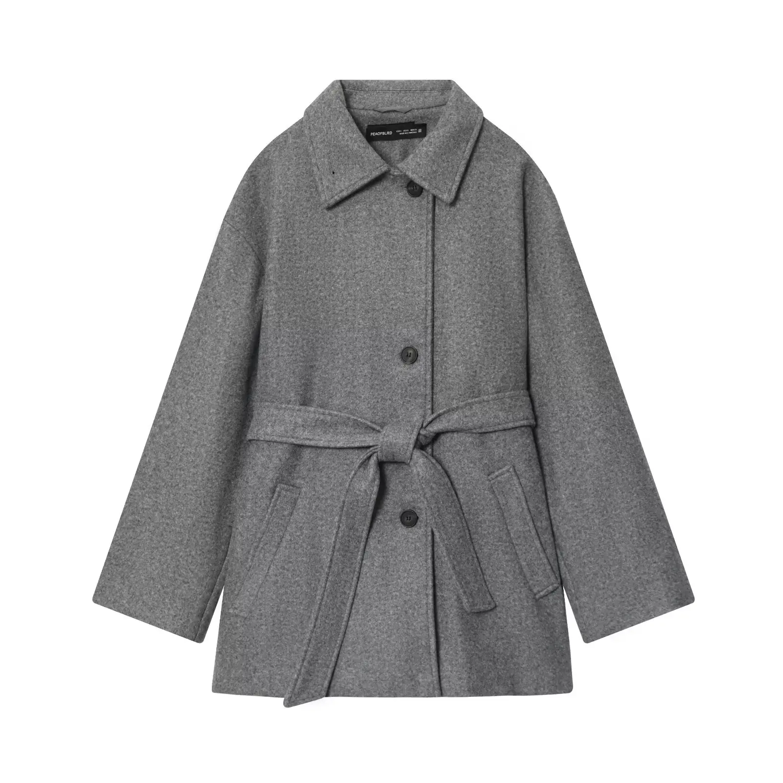 

New Women's Coat Autumn Oversized Lapel Coat Women's Long-Sleeve Pocket Coat