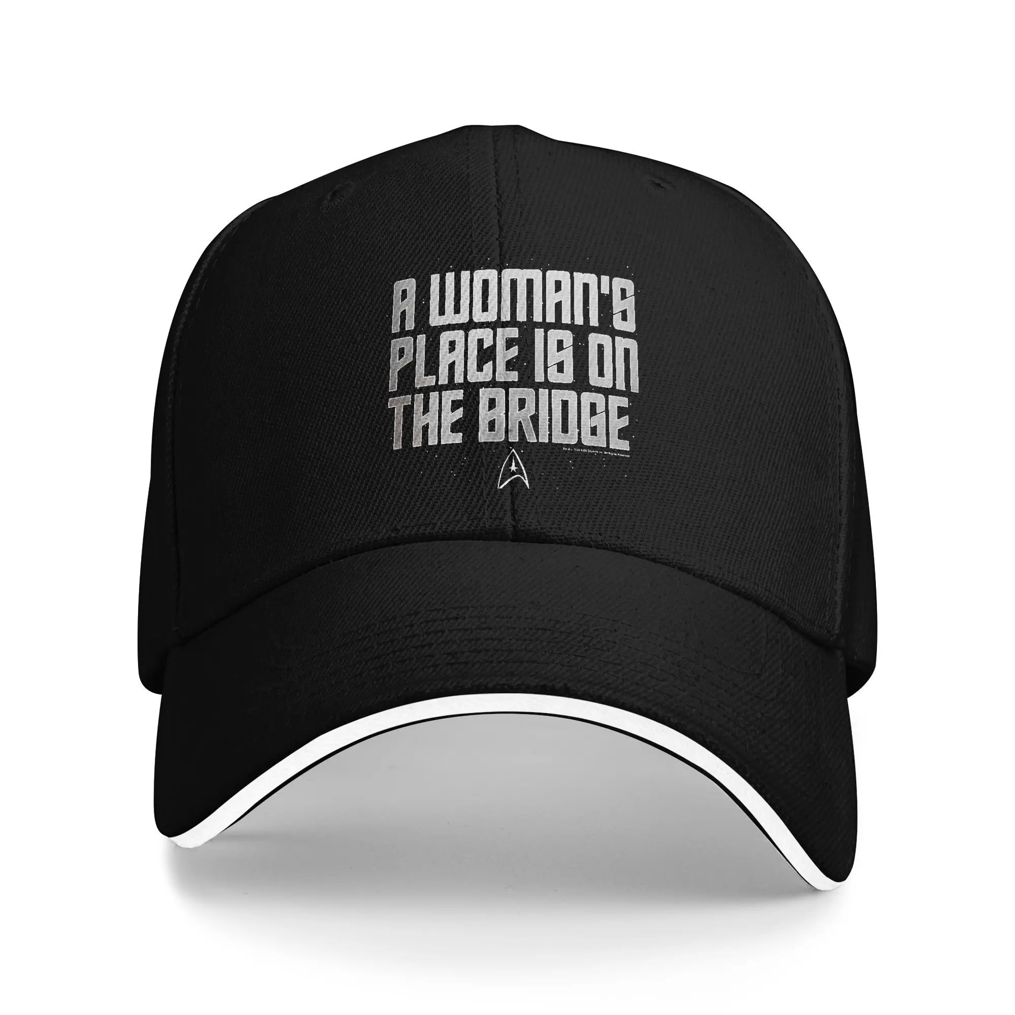 

Stars Treks Baseball Cap A Woman's Place Is On The Bridge Text Hiking Fishing Hip Hop Hats Women Men Streetwear Baseball Caps