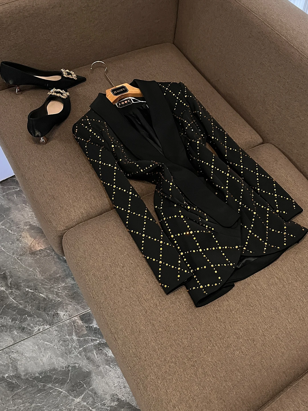 

Ele клетчатый костюм в горошек Dr Deep V Ne Par Gown Faionable Busin женская длинная юбка ort Sve китайского производства