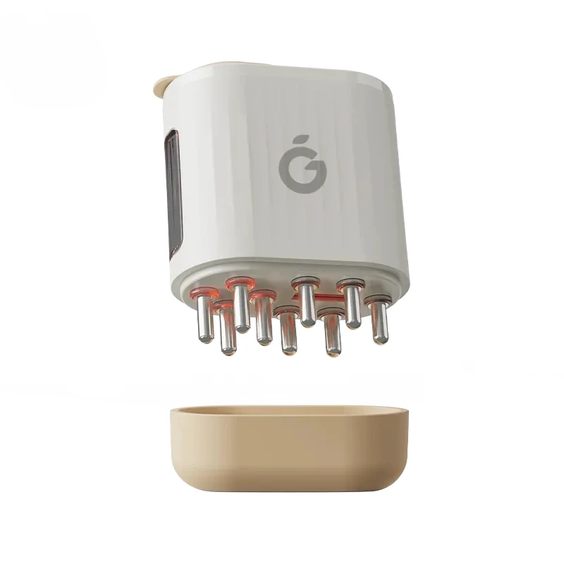 Xiaomi Hipee aplikator kulit kepala, inframerah getaran cahaya pijat sisir kulit kepala dapat diisi ulang Anti rambut rontok minyak cair Perawatan Rambut