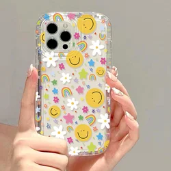 Flower Phone Case For Samsung A55 5g Case S23 S24 Ultra A54 5g A34 A15 A52 A24 A53 A23 A14 A32 S20 S21 FE S22 Ultra Smile Cover