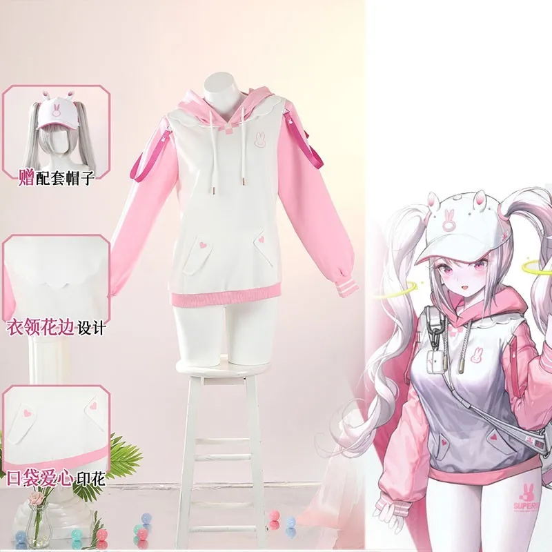 

Костюм для косплея Алисы на Хэллоуин для взрослых, розовая милая одежда богини, худи, парик для аниме-игр, карнавальный костюм 2026