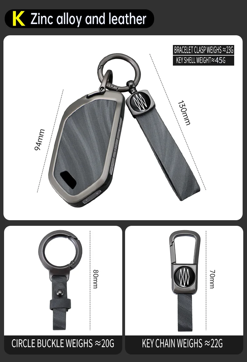 5/6/7/8/9 Buttons Leather Zinc Alloy Car Key Case Cover Protective Shell Fob for Kia Ka4 Car Keychain Interior Accessories