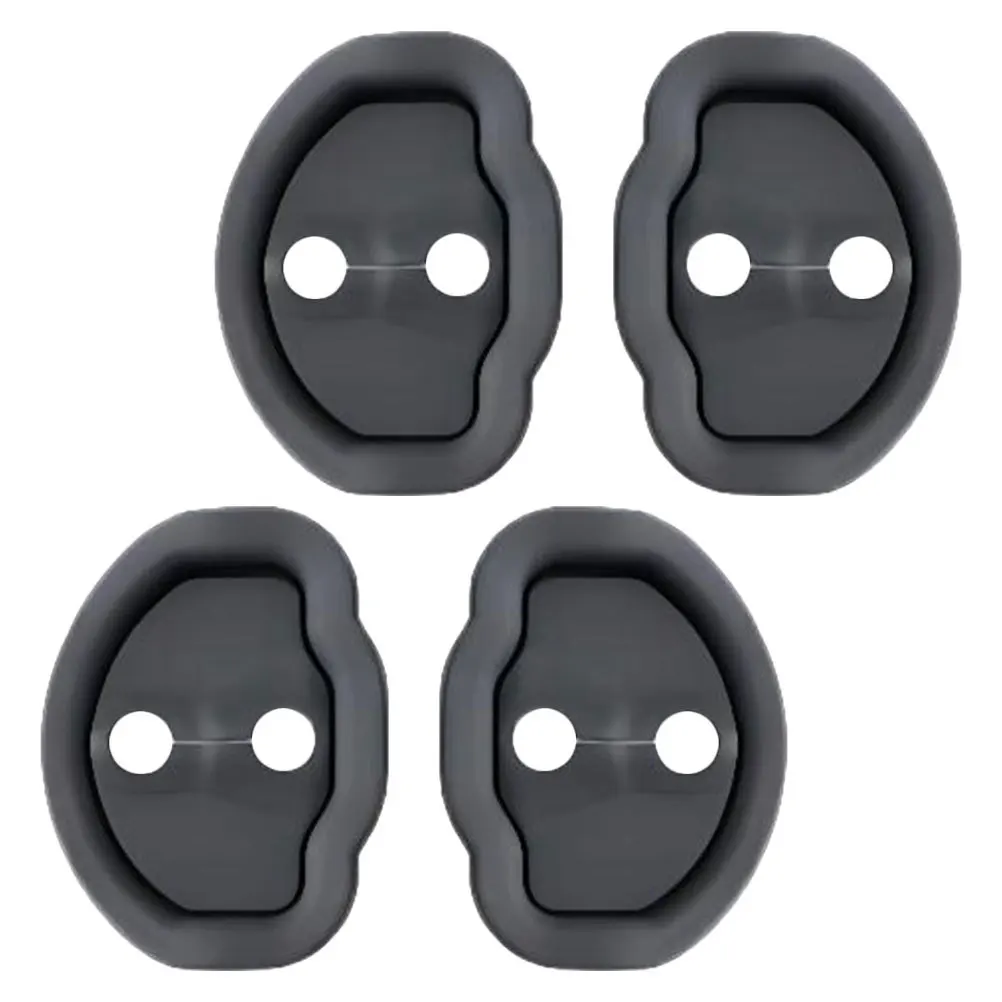 

4Pcs Silicone Door Latch Protective Cover Smooth Operation Shockproof Wear Resistant Easy Installation for Car Door Lock