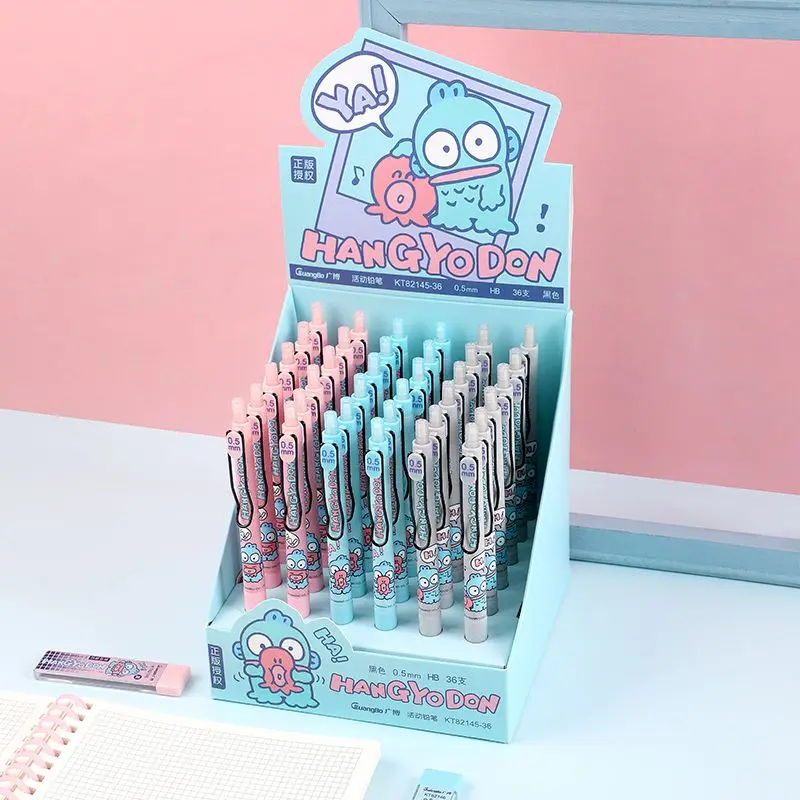 

36 шт./лот, механический карандаш Sanrio Hangyodon с героями мультфильмов, 0,5 мм, автоматическая ручка для рисования и письма, школьные канцелярские товары