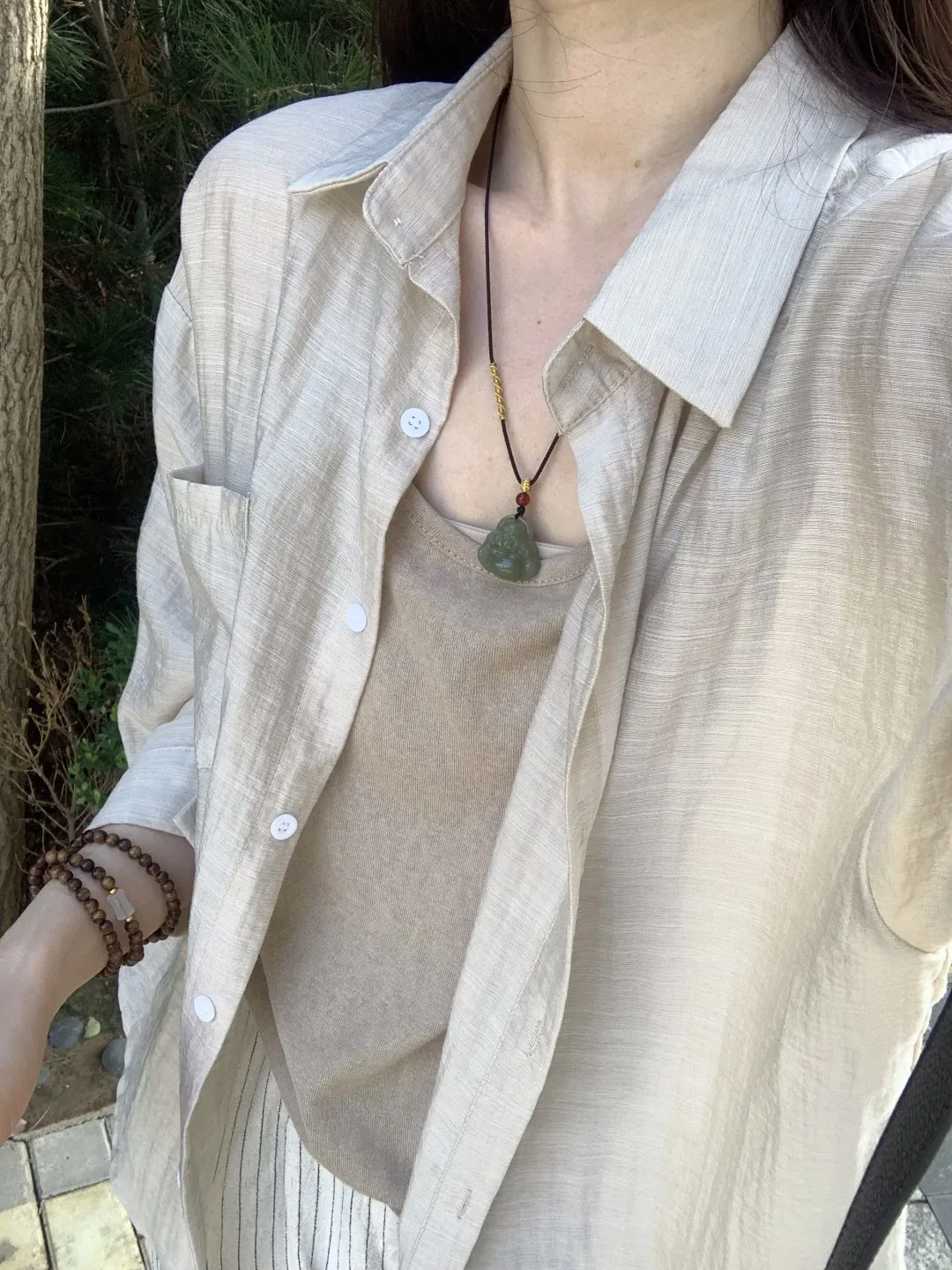 

Женская летняя рубашка из хлопка и конопли с длинным рукавом, солнцезащитный топ Ins Harajuku, повседневная мода, простая универсальная текстура, свободный тонкий вид