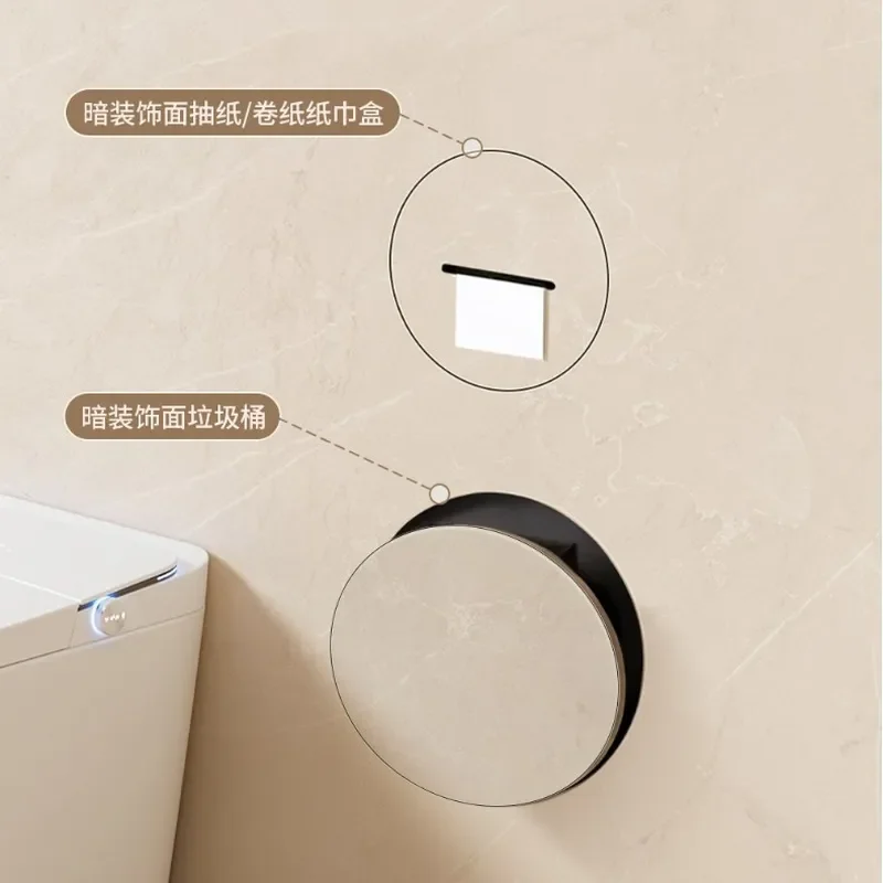 304 Stainless Steel Recessed Tissue Box Round Hidden Niche for Bathroom Wall Tile Embedded Storage Holder Custom Size Fit