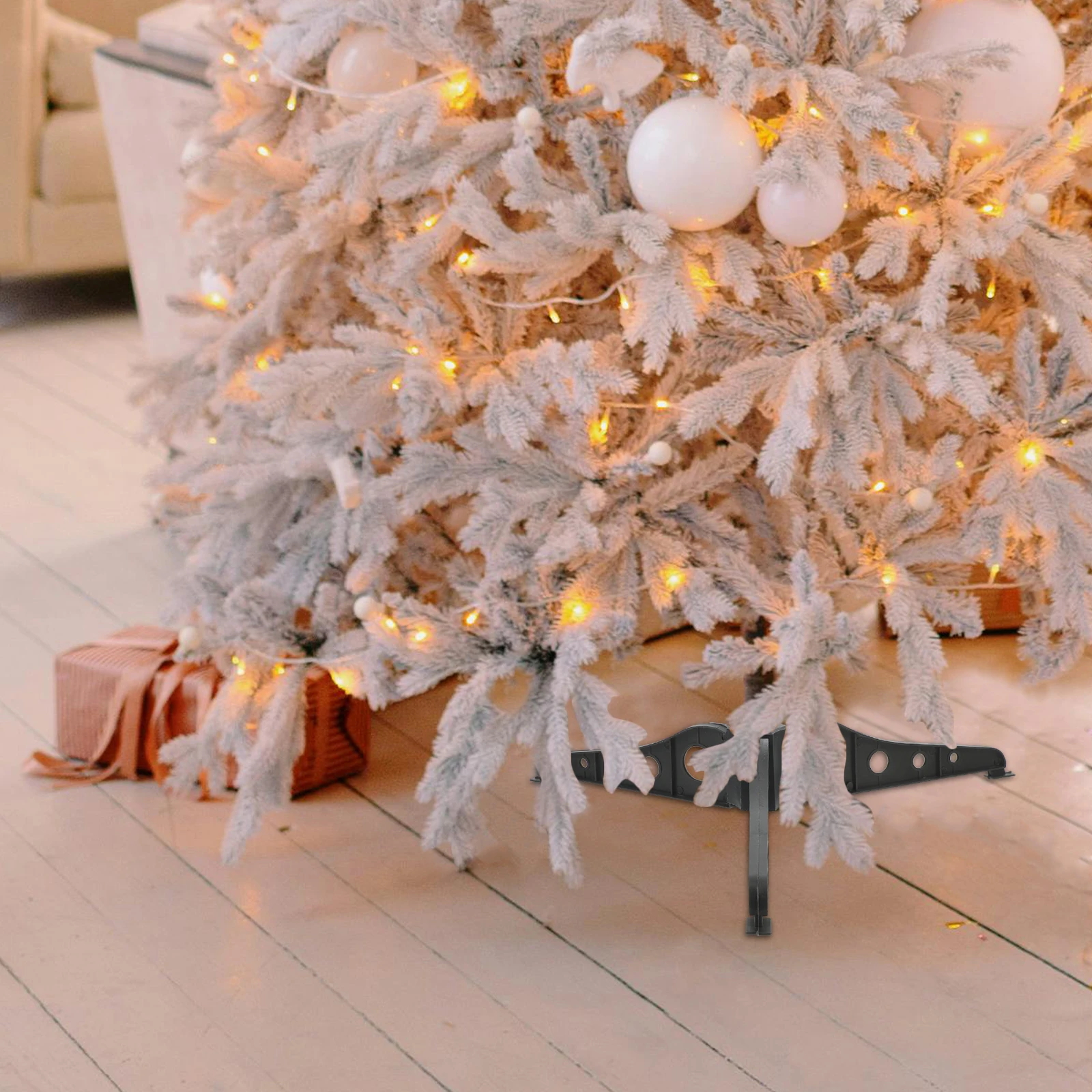 

Compact Christmas Tree Stand Plastic Material Convenient Storage Festive Charm Xmas Base Support Christmas Tree Stand