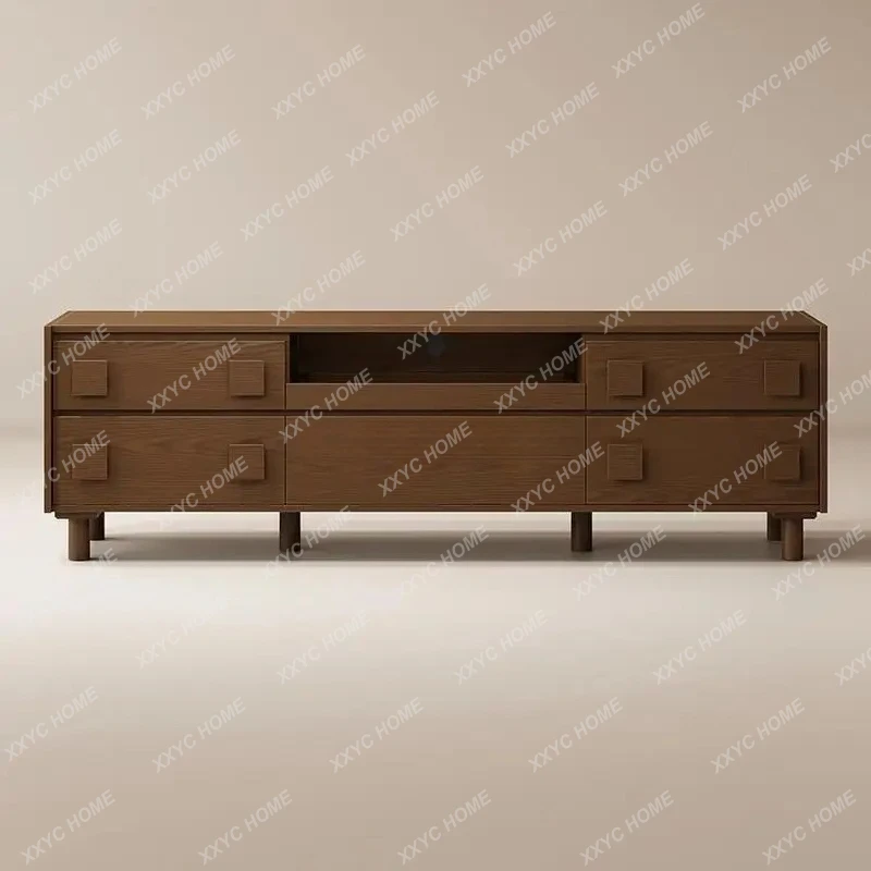 

L solid wood TV cabinet small apartment living room antique multi-functional storage cabinet