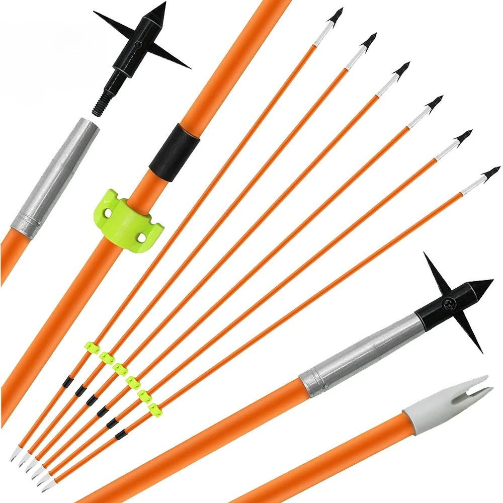 

31-дюймовые стрелы для лука, широкий наконечник из твердого стекловолокна, лук для стрельбы из лука, охота, 12 шт., стрельба из лука, рыбалка из стекловолокна
