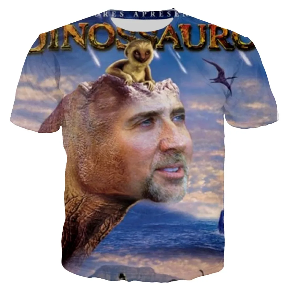 2025 Summer New Men T Shirt Funny Nicolas Cage 3D T Shirt Funny Movie Prints T Shirt Casual Round Neck Streetwear Tees XXS-6XL