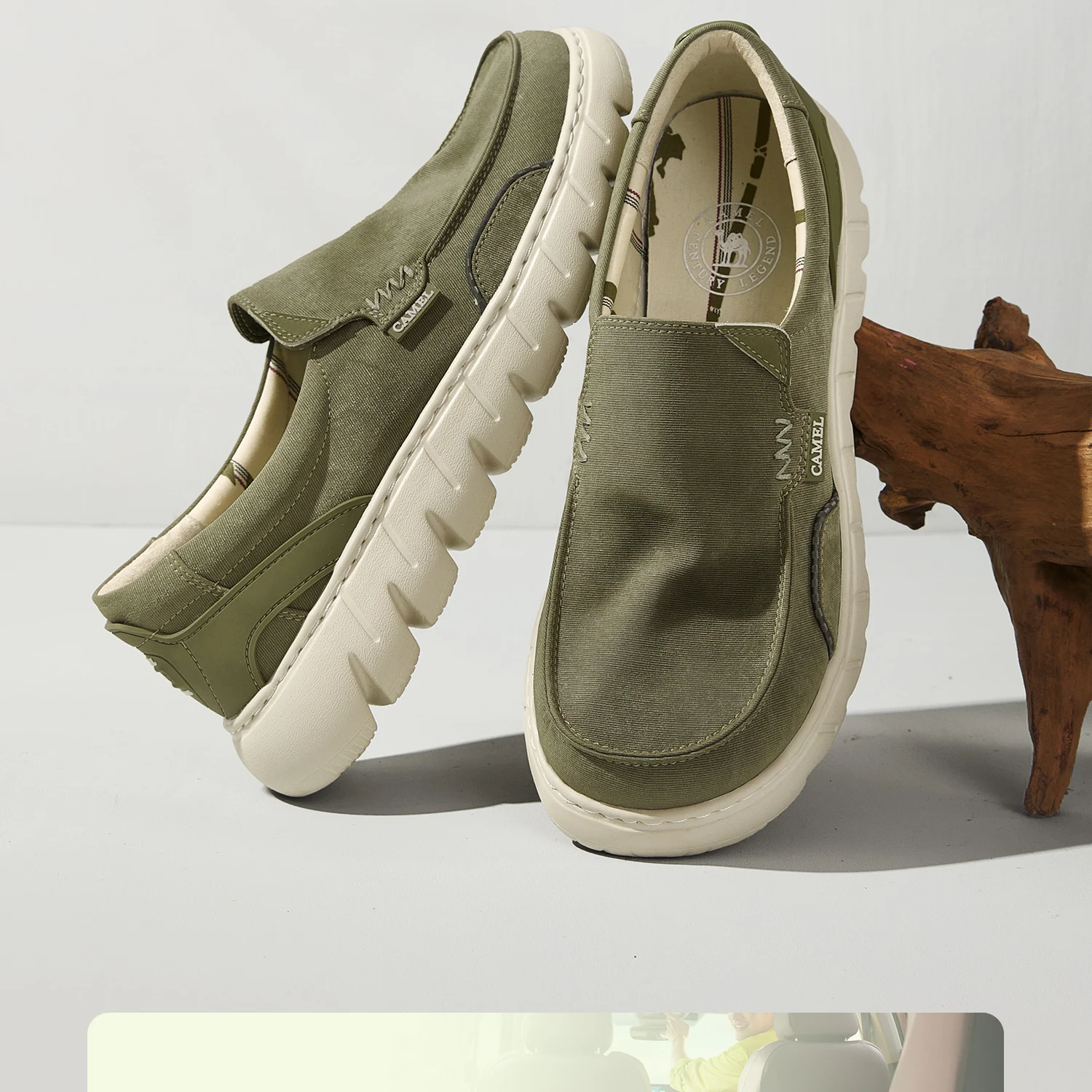 GOLDEN CAMEL Men\'s Shoes Breathable 2025 Summer Comfortable Slip-on Loafers Lazy Canvas Shoes Dad Trendy Casual Shoes for Men