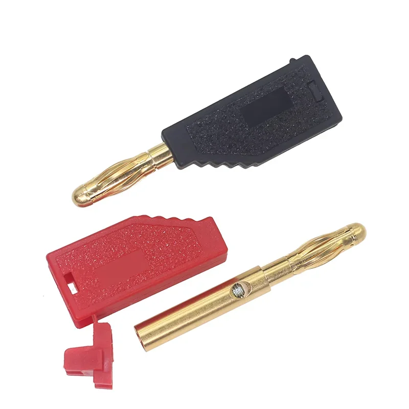 40PCS/2MM Stackable Male Retractable Tube Banana Plug Wire Solder Gold Plating Electrical Terminal Connector 5 Colors