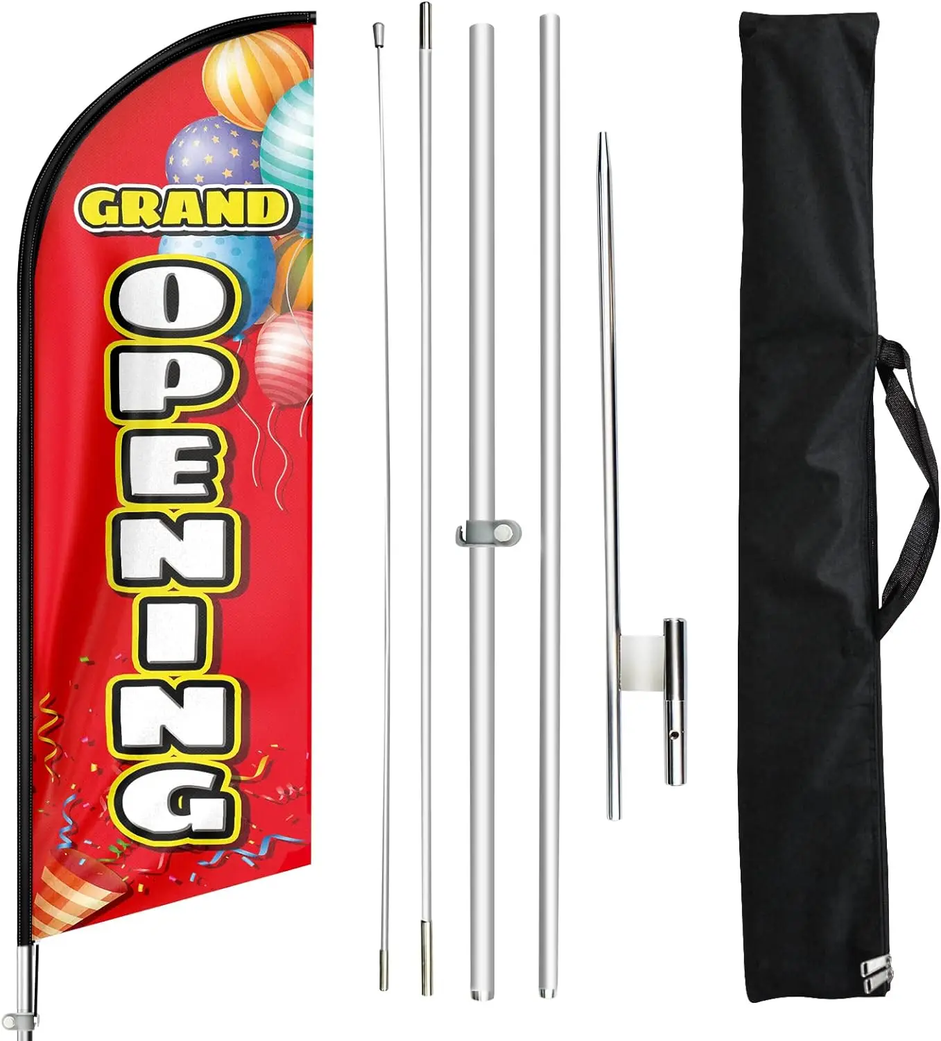 

Grand Opening Feather Flag for Business, 11FT Grand Opening Flag Pole Kit with Ground Stake, Grand Opening Advertising Signs