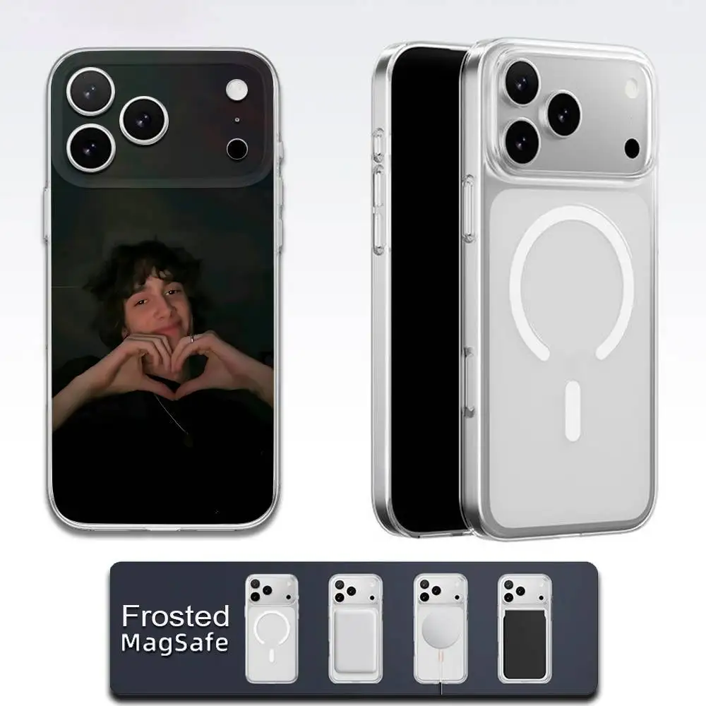 s-sombr Shockproof Transparent White Phone Case For iPhone 17,16,15,14,13,12,11,Pro,Max Magnetic Wireless Charging