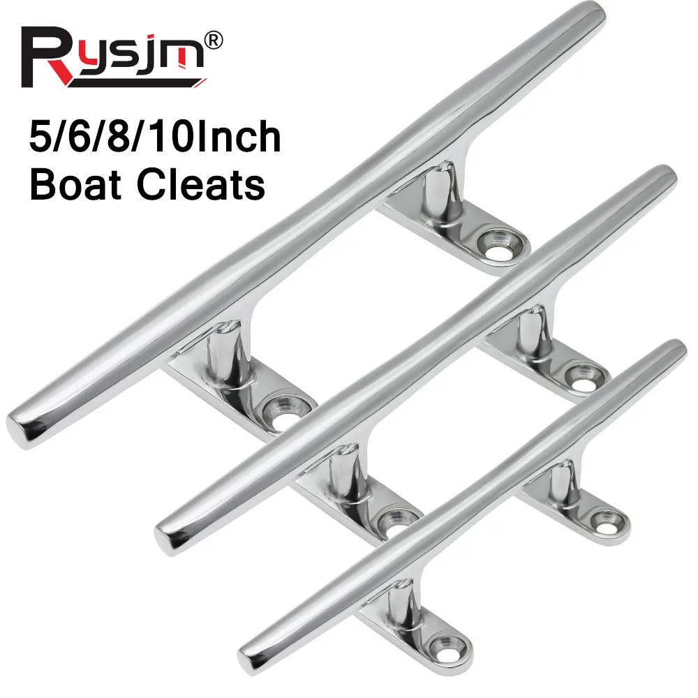 NEW 5/6/8/10 inch Boats Hollow Cleat Polished Hardware Marine Stainless Steel Flat Deck Mooring Auto Yacht Accessories