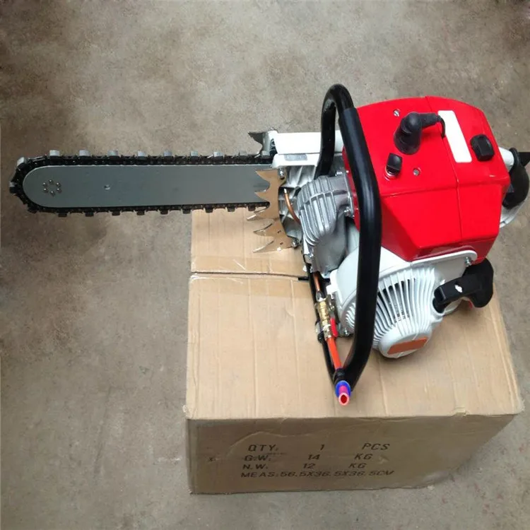 Gasoline chainsaw stone concrete cutting saw with diamond chain for Sale